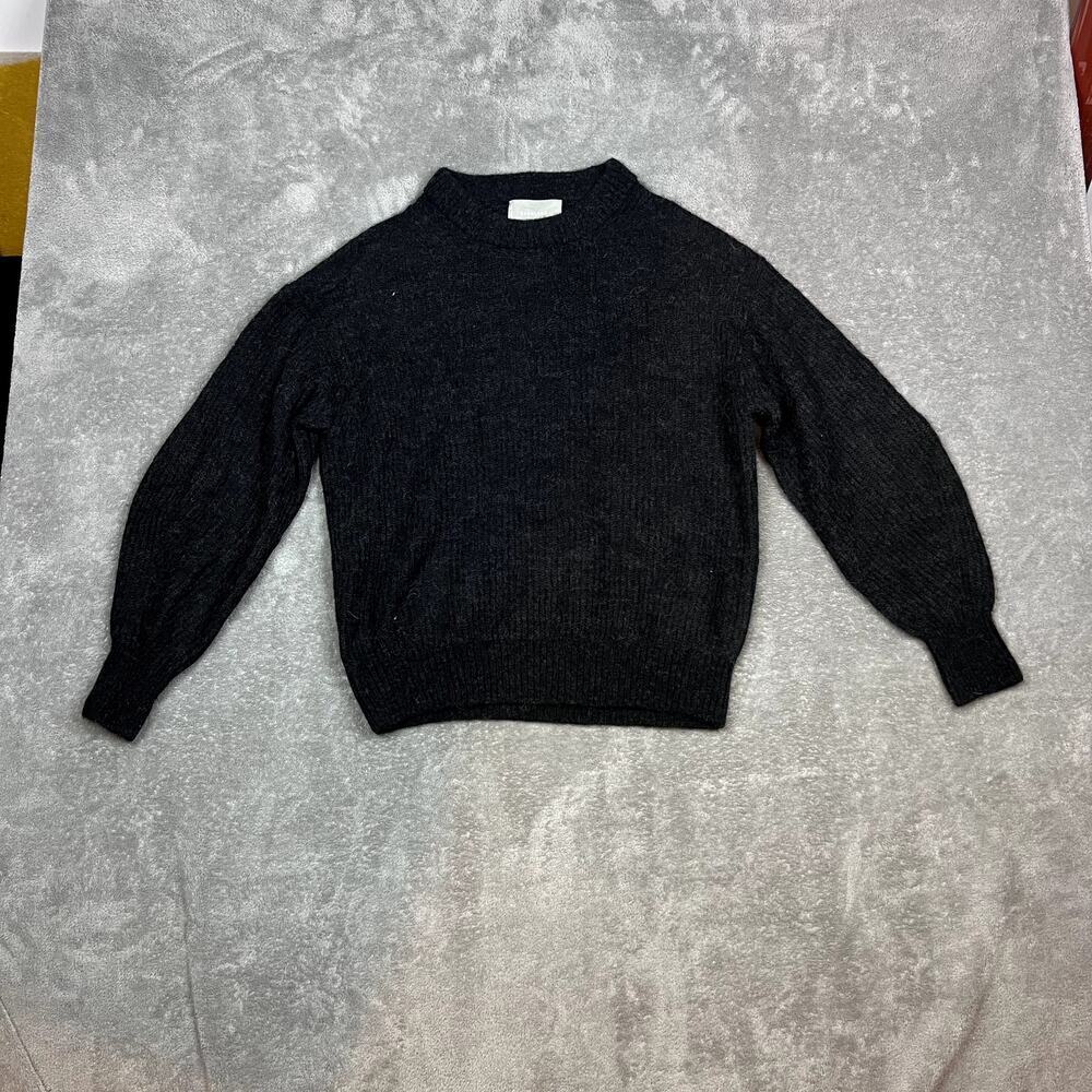 Everlane Alpaca Crew‎ Sweater Heathered Black Womens S Minimalist